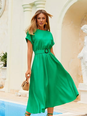 Легкое платье-макси зеленого цвета | 6506302