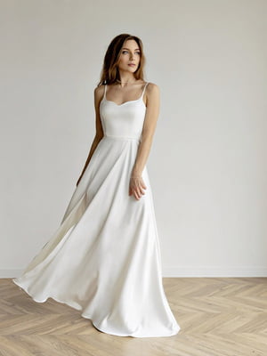 Розкішна довга біла сукня | 6506342
