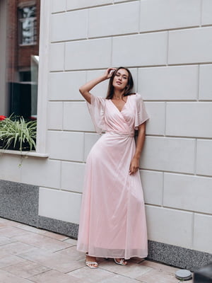 Вечернее платье в пол розового цвета | 6506423
