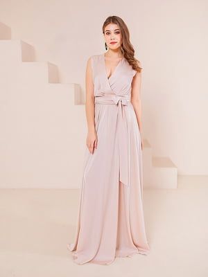 Платье светло-пудровое из итальянского шелка | 6506468