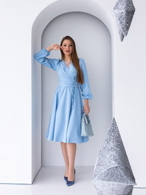 Платье-миди голубое | 6506470