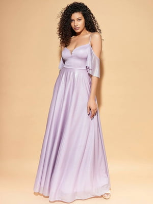 Платье в пол лилового цвета из мерцающей ткани | 6506541