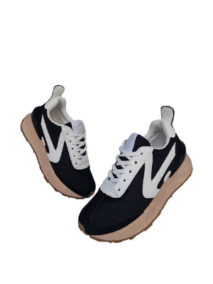 Кросівки чорно-білі замшеві | 6504015