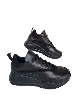 Кроссовки черные кожаные | 6504152