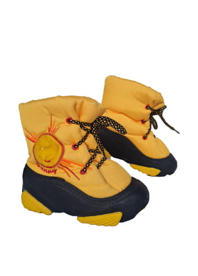 Чоботи жовті зі шнурівкою | 6504262