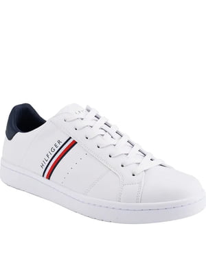 Білі кросівки з фірмовим логотипом | 6514796