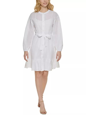 Платье-рубашка белое | 6514835