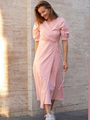 Сукня А-силуету на запах рожева | 6516133