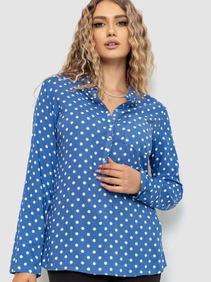 Блуза синя в горошок | 6517120