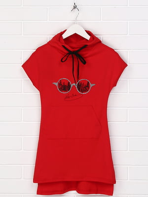 Платье красное с принтом | 6516420