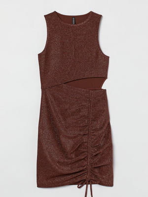 Платье коричневое с вырезом | 6518841