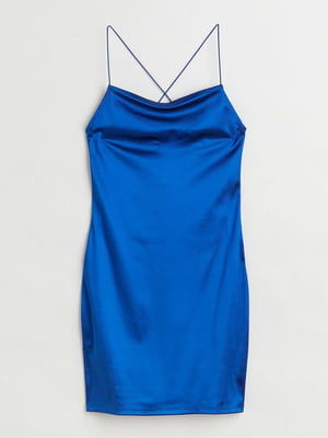 Сукня на бретелях синя | 6518945