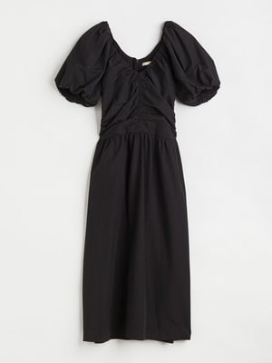 Платье черное с обьемными рукавами | 6519033