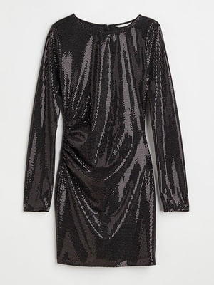 Платье с пайетками черное | 6519040