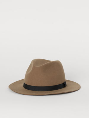 Шляпа шерстяная темно-бежевая | 6519170