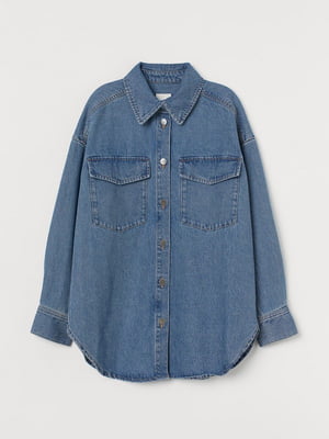 Куртка-рубашка джинсовая синяя | 6519247