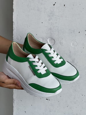 Кросівки біло-зелені | 6519350