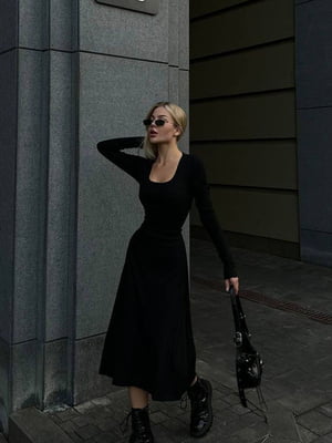 Сукня А-силуету чорна | 6523805