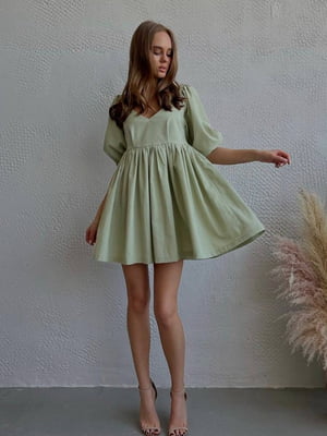 Сукня А-силуету оливкового кольору | 6524296