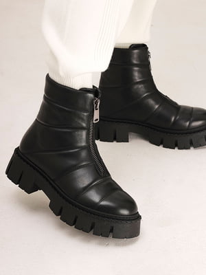 Шкіряні зимові черевики чорні | 6524385