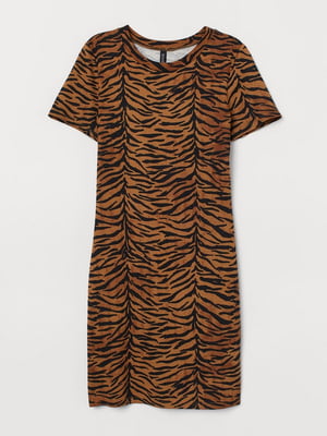Сукня коричнева в леопардовий принт | 6525079