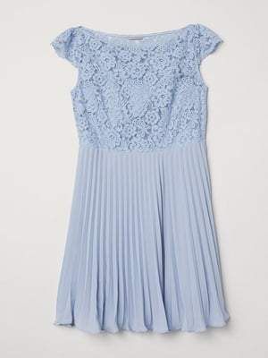 Платье кружевное голубое | 6525260