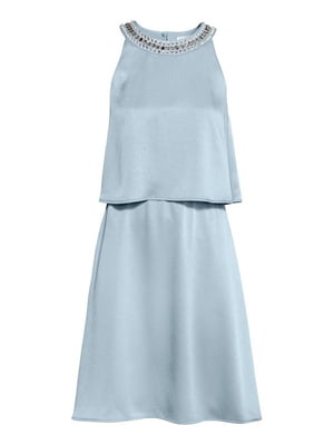 Сукня для тих, що годують блакитне з декором | 6525303