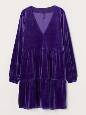 Сукня оксамитова з вирізом фіолетова | 6525333