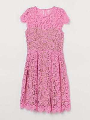Платье кружевное розовое | 6525377