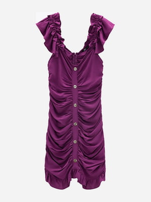 Платье из вискозы с драпировкой фиолетовое | 6525388