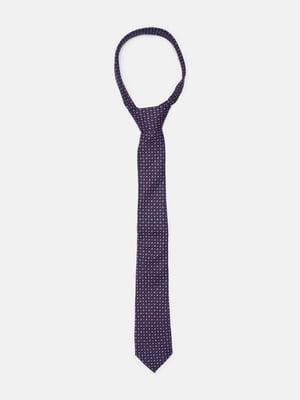 Краватка темно-синя з візерунком | 6525490