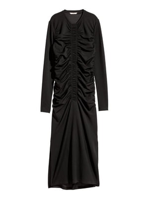 Платье черное с драпировкой | 6525596