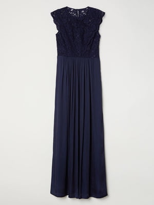 Платье с кружевами темно-синее | 6525605