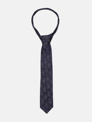 Краватка темно-синя з візерунком | 6525616