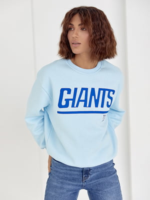 Теплый голубой свитшот с надписью Giants | 6524481