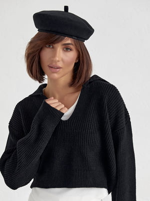 Комплект-двойка черного цвета с вязаным пуловером и майкой | 6524543
