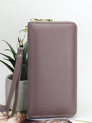 Кожаный фиолетовый кошелек с ручкой-петлей | 6528212