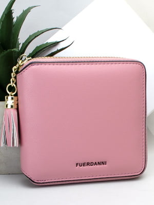 Компактний рожевий гаманець, прикрашений пензликом | 6528295