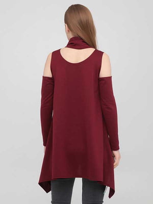 Туніка-сукня бордова з вирізами на плечах | 6533160