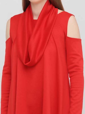 Туніка-сукня червона з вирізами на плечах | 6533161