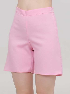 Розовые прямые шорты с высокой посадкой | 6533207
