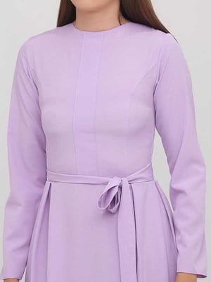 Платье-макси фиолетовое с завязками на талии | 6533224