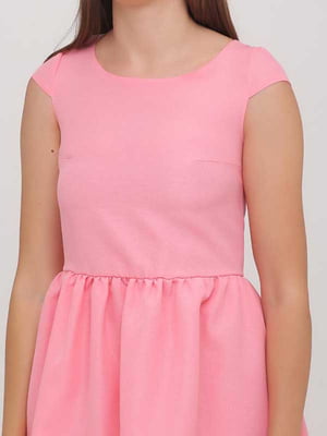 Ассиметричное платье А-силуэта розовое со шлейфом | 6533261