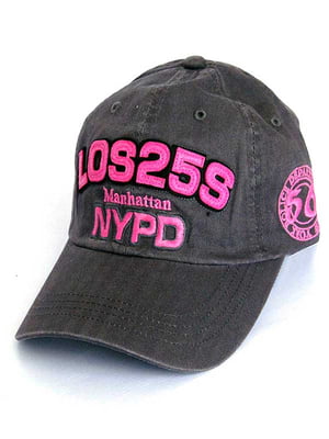 Модна коричнева кепка з принтом “NYPD” | 6528956