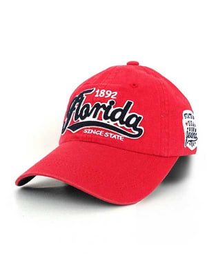 Класическая красная бейсболка с принтом “Florida” | 6529116