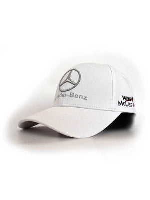 Автомобільна біла бейсболка з принтом Mercedes Benz Sport Line | 6529118
