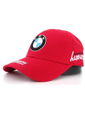 Автомобильная красная кепка с принтом “BMW” | 6529119