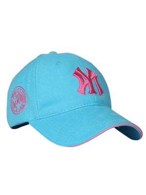 Красивая голубая бейсболка с принтом “NY SGS” | 6529630