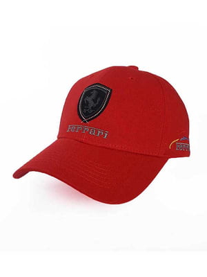 Бейсболка червона з логотипом авто Ferrari | 6529856