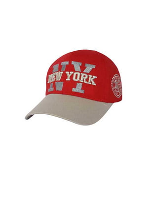 Червона кепка з декором New York Sport Line | 6530086